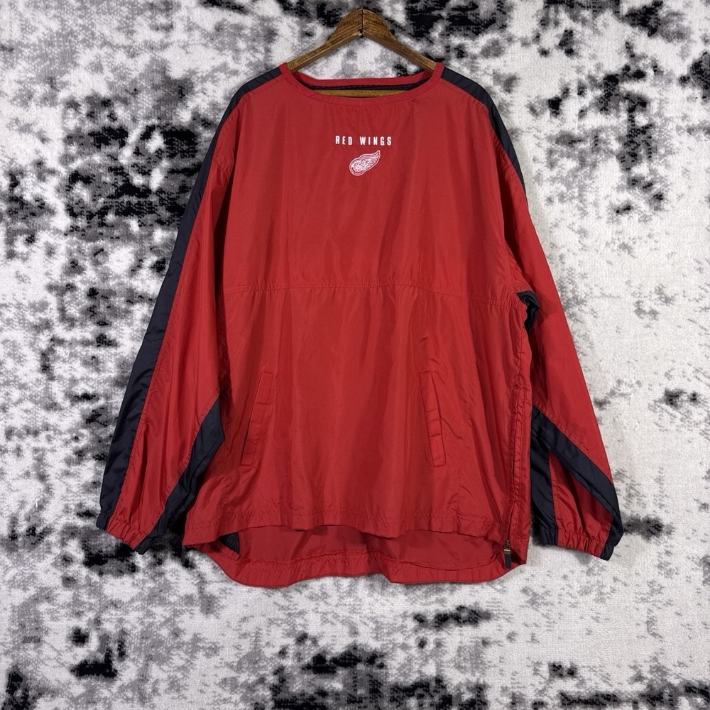 VTG Puma Detroit Redwings Pullover Windbreaker Mens Large Y2k Streetwear Lined